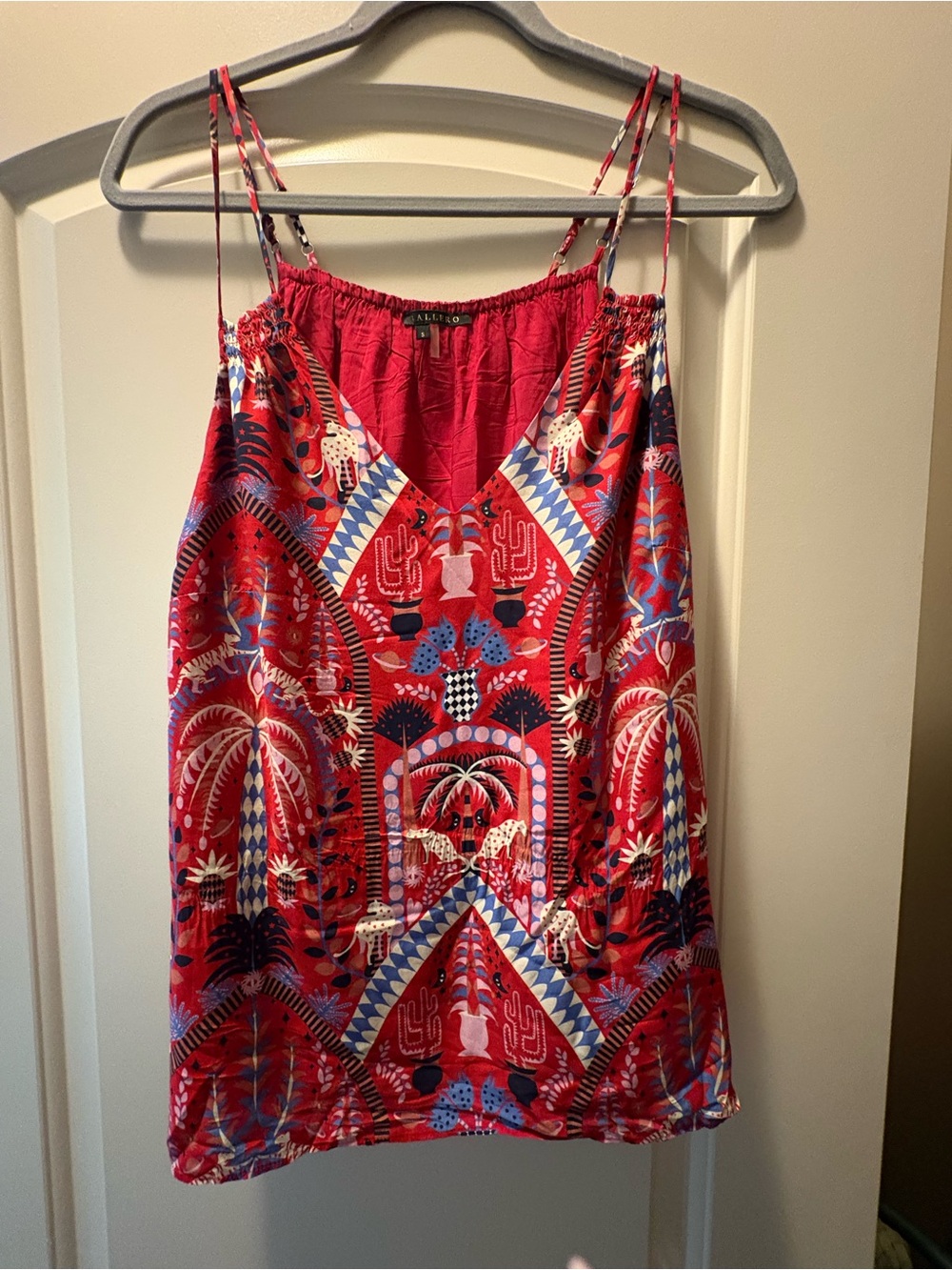 Alfred Dunner Red Printed Spaghetti-Strap Camisole